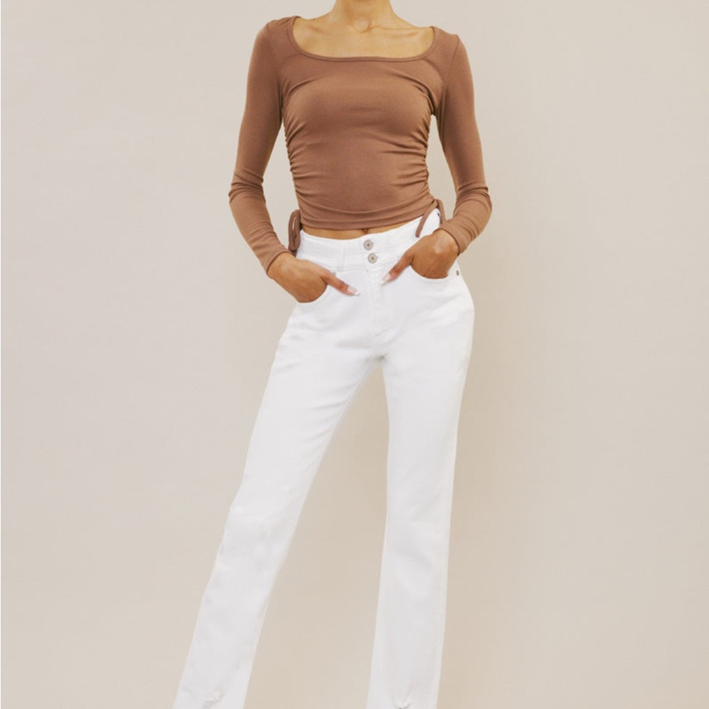KanCan White Straight Leg Women's Jeans.